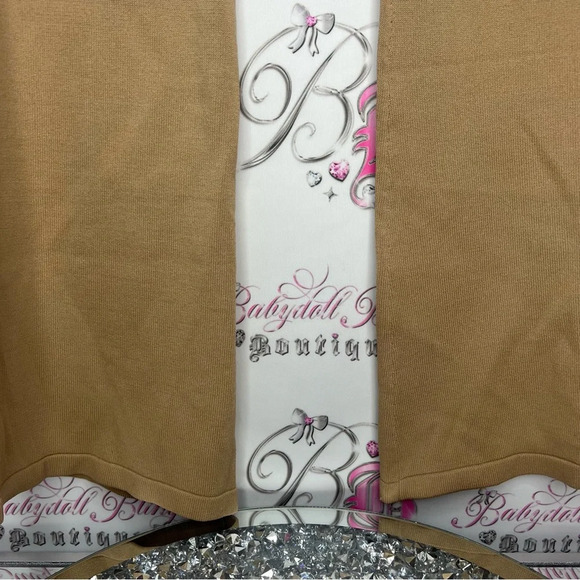 I.AM.GIA pants tan taupe brown caramel ribbed  stretchy thick knit lounge style - Picture 4 of 8